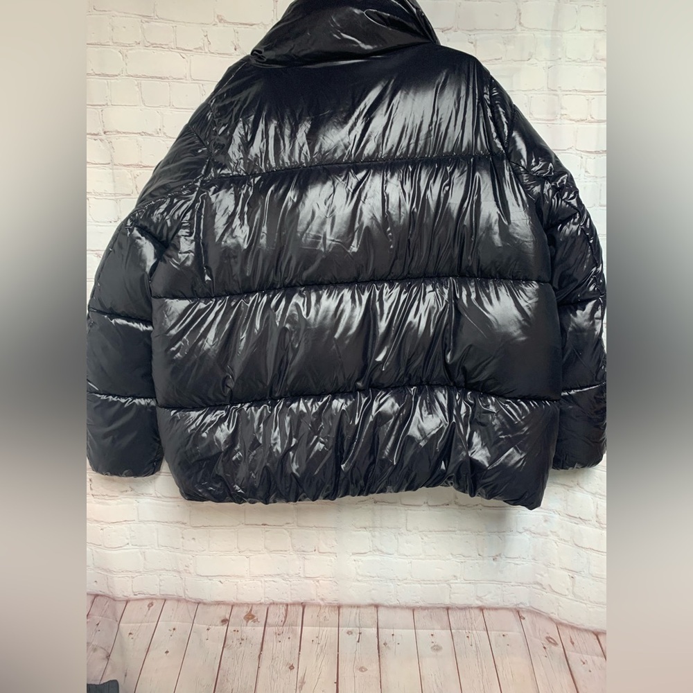 NWOT SAVE THE DUCK Isla Shiny Black Ultra Light Puffer Jacket Size 2X - Picture 16 of 16
